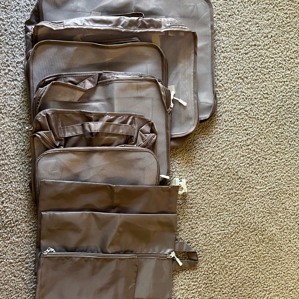 Set of Brown Travel Packing Cubes